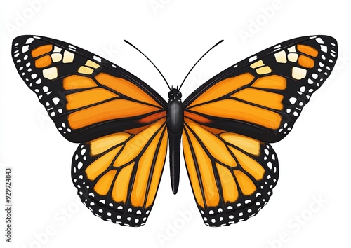 A butterfly with orange wings and black spots