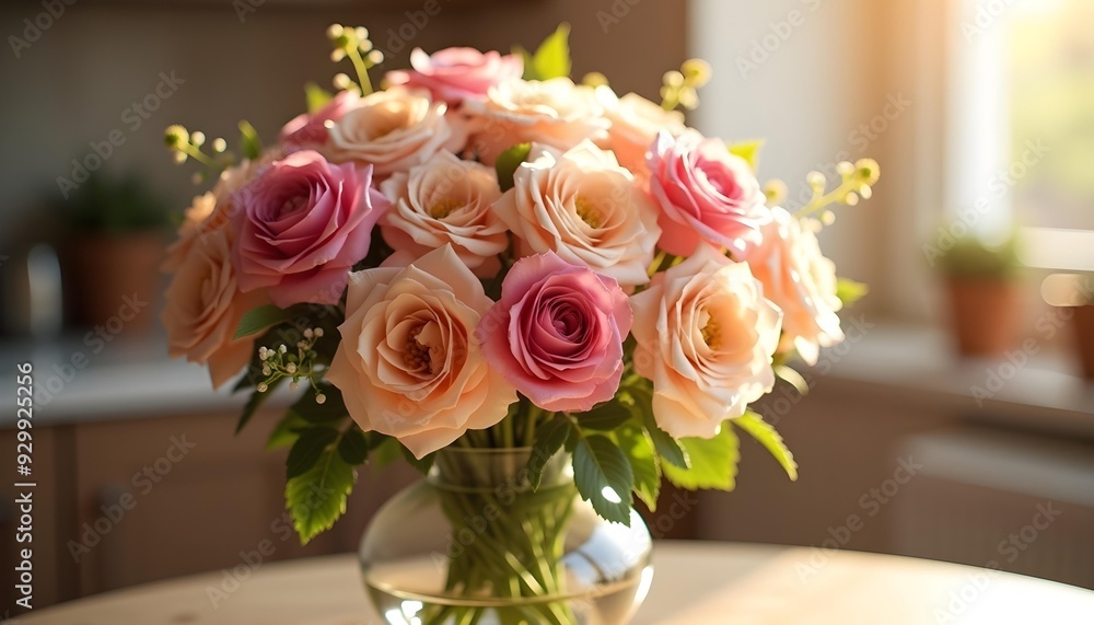 A bouquet of beautiful flowers in a vase, showcasing a vibrant and elegant arrangement. A bouquet of beautiful flowers in a vase, showcasing a vibrant and elegant arrangement.