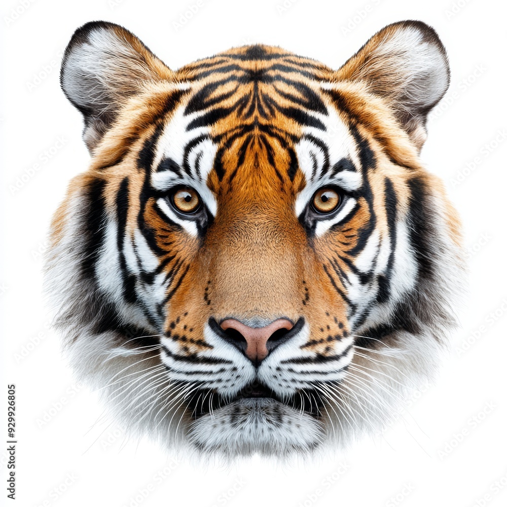 Fototapeta premium An isolated head shot of a Bengal Tiger with a transparent background (png)