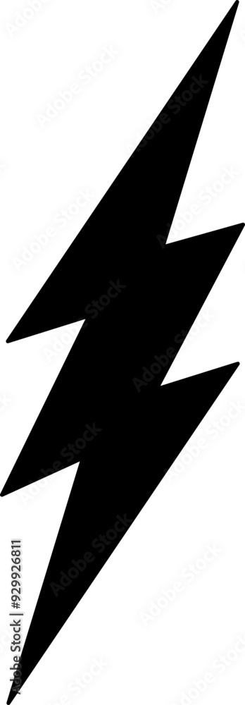Lightning icon. Silhouette sign. Power symbol. Lightning icon. Silhouette sign. Power symbol.