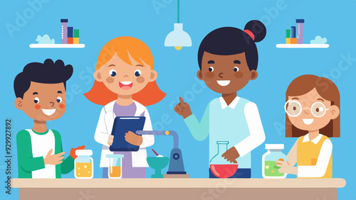 Classroom Science Experiment: Students participating in a hands-on science experiment in the classroom.
