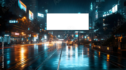 Urban night scene with refl...