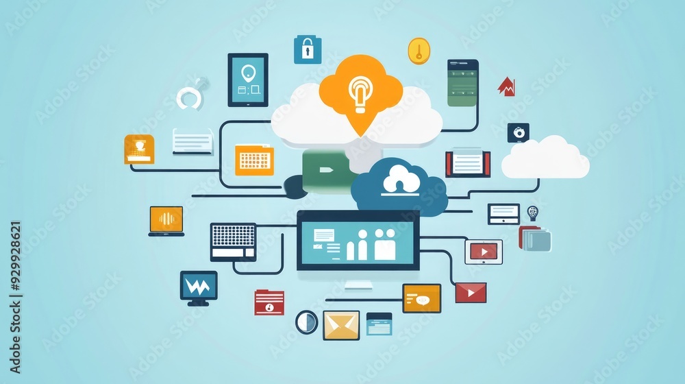 Connected Devices and Cloud Computing Concept Connected Devices and Cloud Computing Concept
