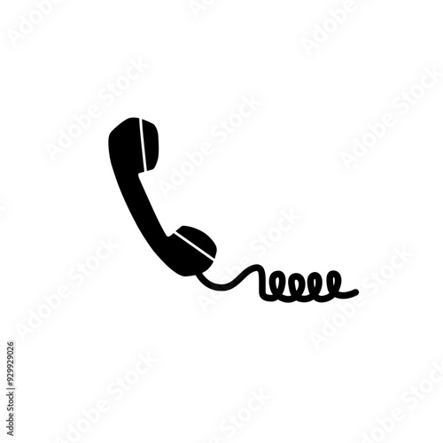 telephone icon with cable