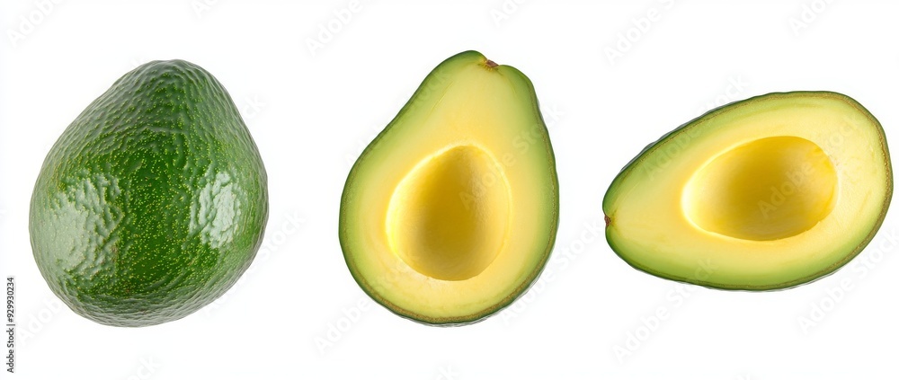 Isolated avocado half on transparent background Isolated avocado half on transparent background