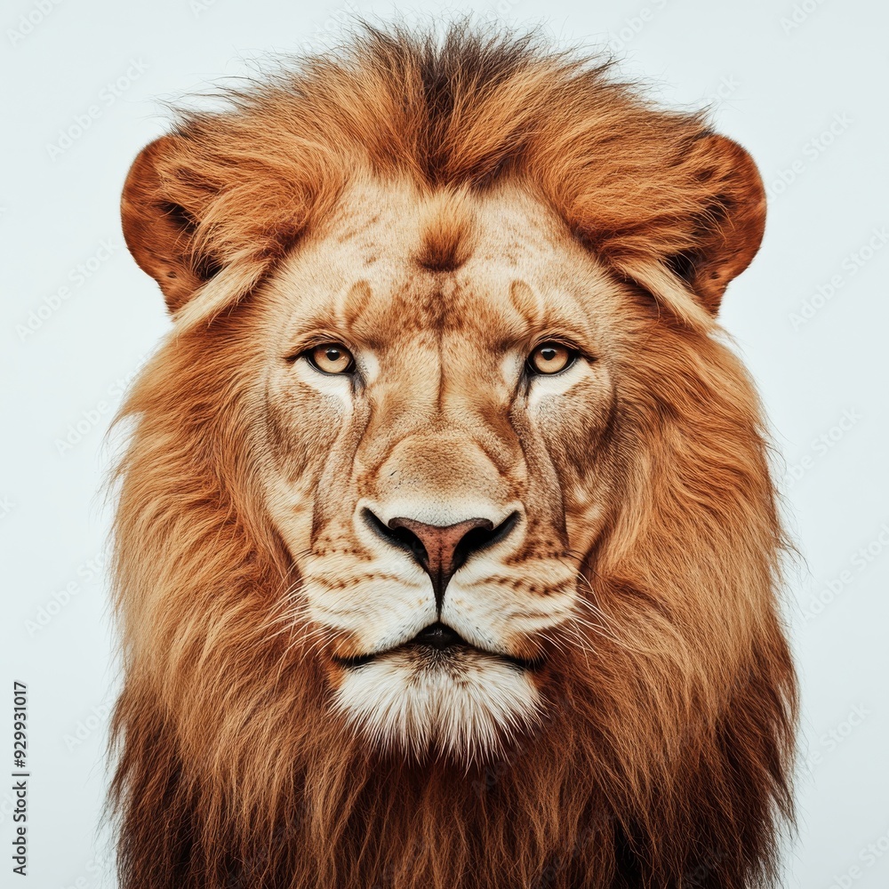 Fototapeta premium Cutout of a lion's face on a transparent background.