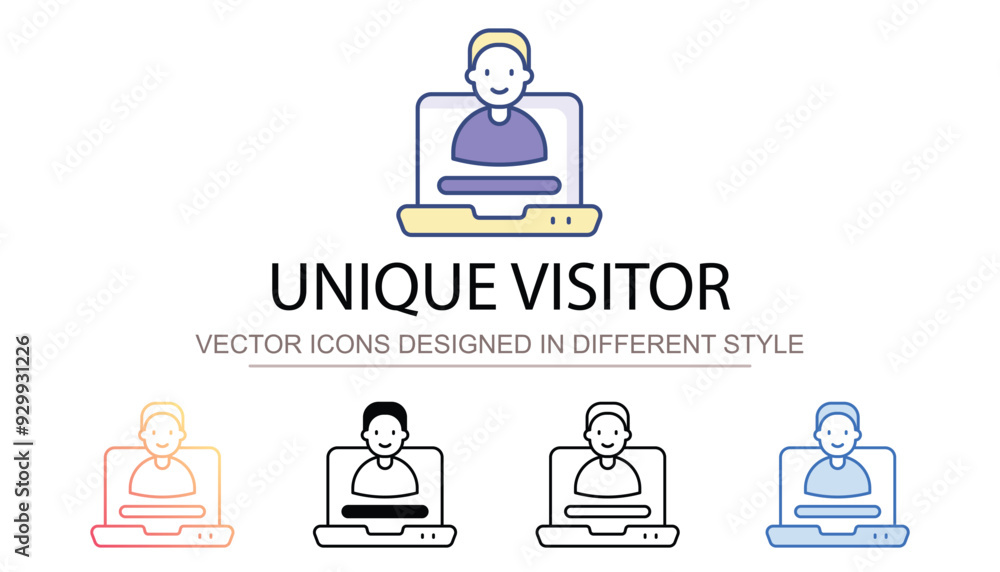 Unique Visitor icon design with white background stock illustration Unique Visitor icon design with white background stock illustration