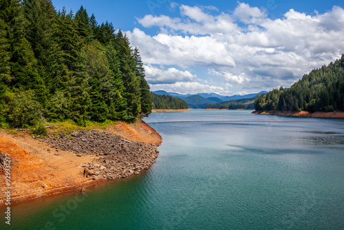 Beautiful landscape of the Green Peter Lake in Oregon