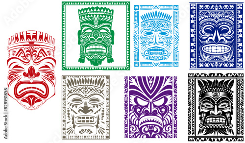 Hawaiian Tiki Mask Vector