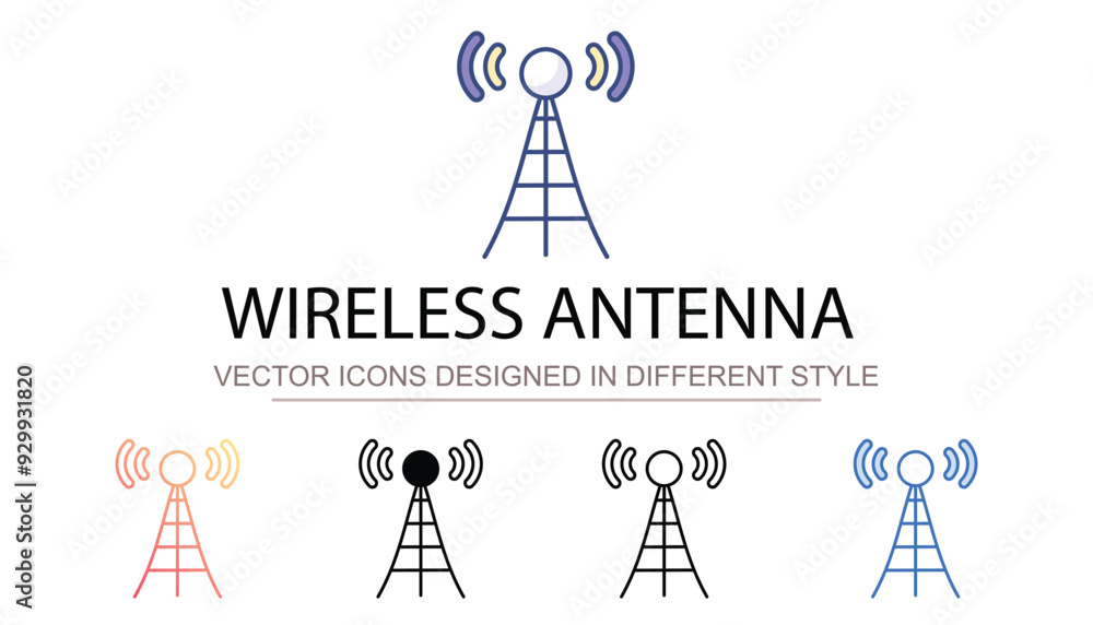 Wireless Antenna icon design with white background stock illustration Wireless Antenna icon design with white background stock illustration