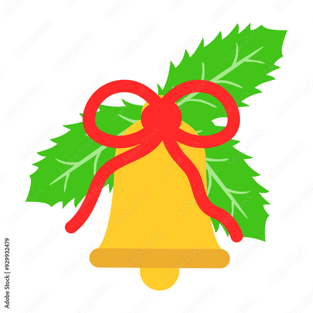 Naklejka premium Gold Bell Christmas Decoration
