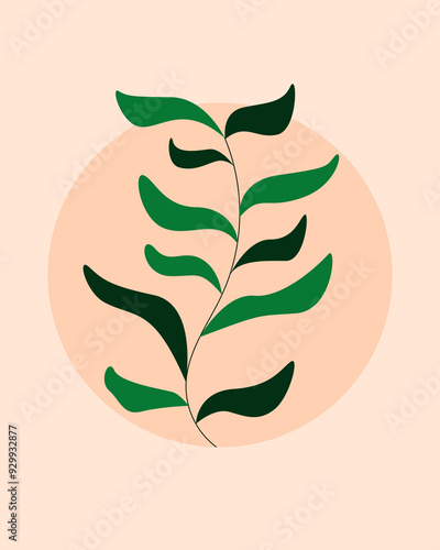 botanical vector suitable for posters, wall art, vector leaves