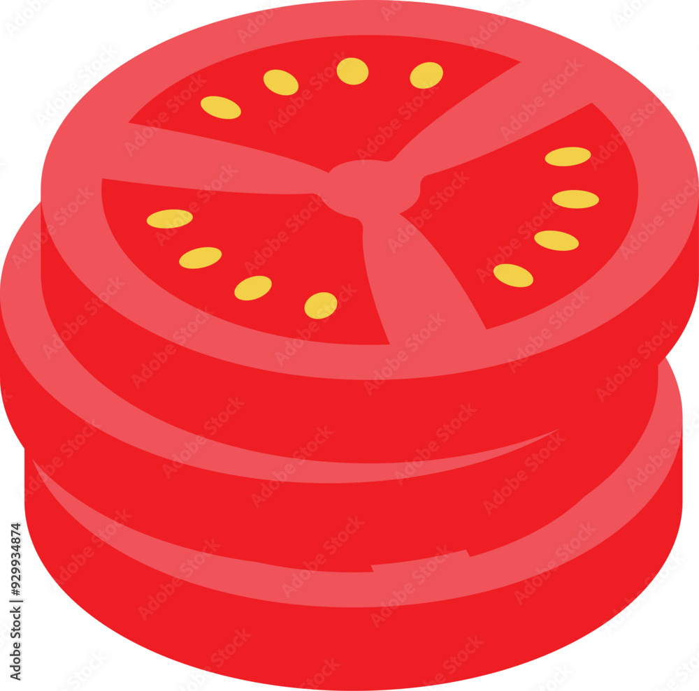Stack of juicy red tomato slices, perfect for adding a burst of flavor to any dish Stack of juicy red tomato slices, perfect for adding a burst of flavor to any dish