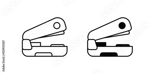 stapler set icon with white background vector stock illustration