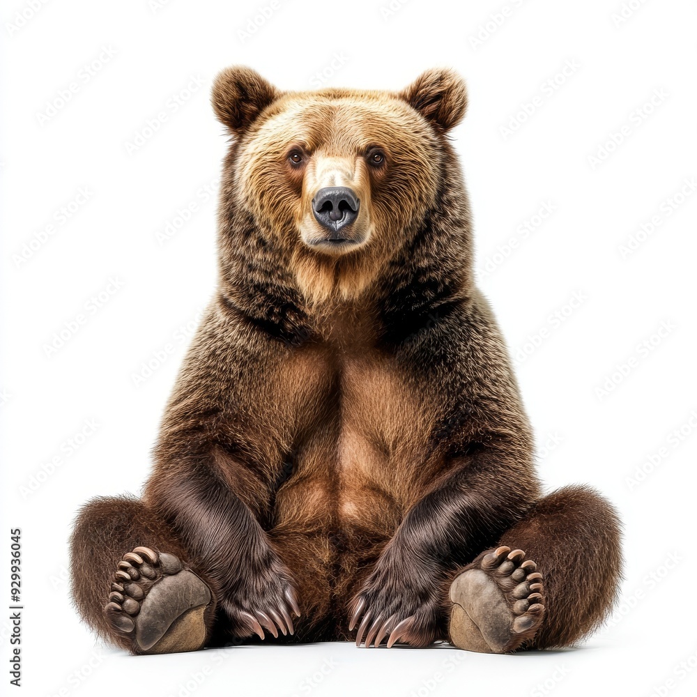 Obraz premium The file contains a cutout of a brown bear isolated on a white background.