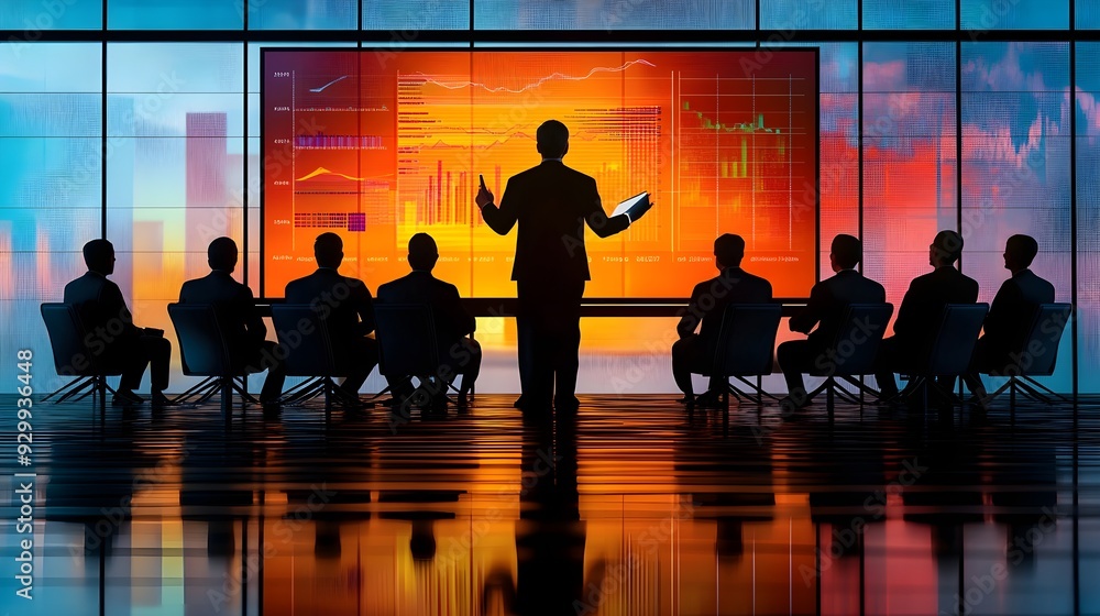 Business Meeting Presentation Data Analysis Graph