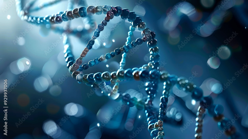 Close-up of a Blue Double Helix DNA Strand Close-up of a Blue Double Helix DNA Strand