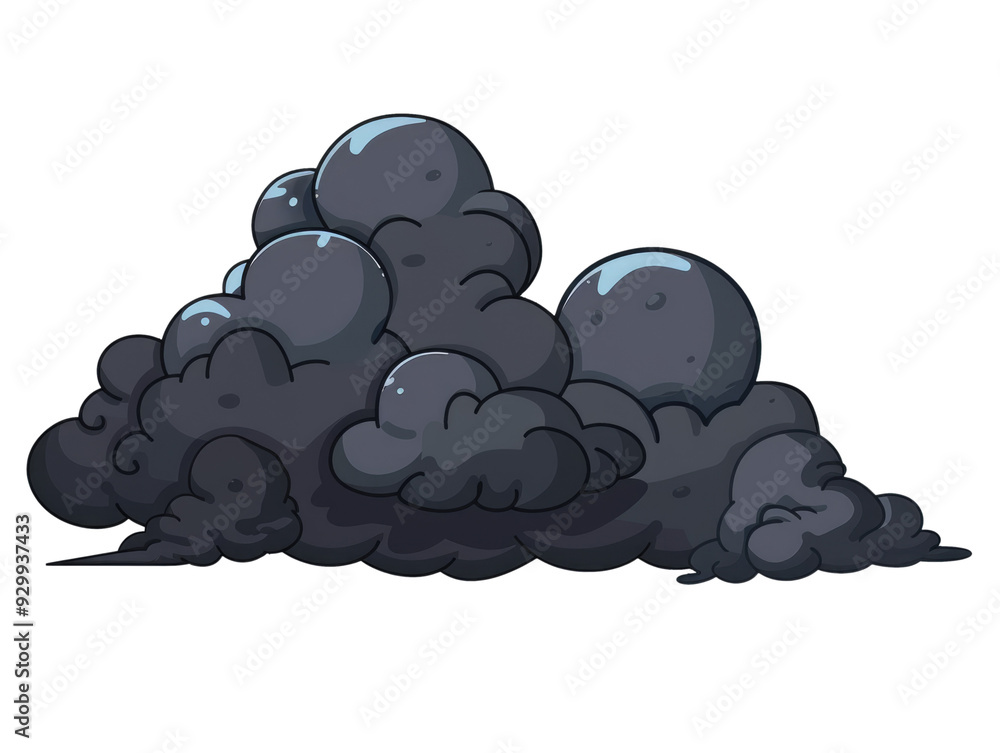 illustration of a dark black cloud isolated on white or transparent png illustration of a dark black cloud isolated on white or transparent png