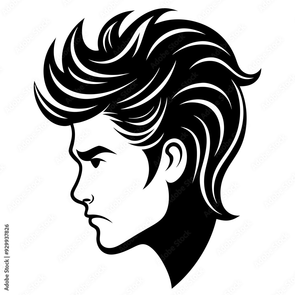 man hair style black silhouette man hair style black silhouette