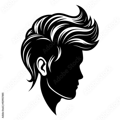 man hair  style black silhouette