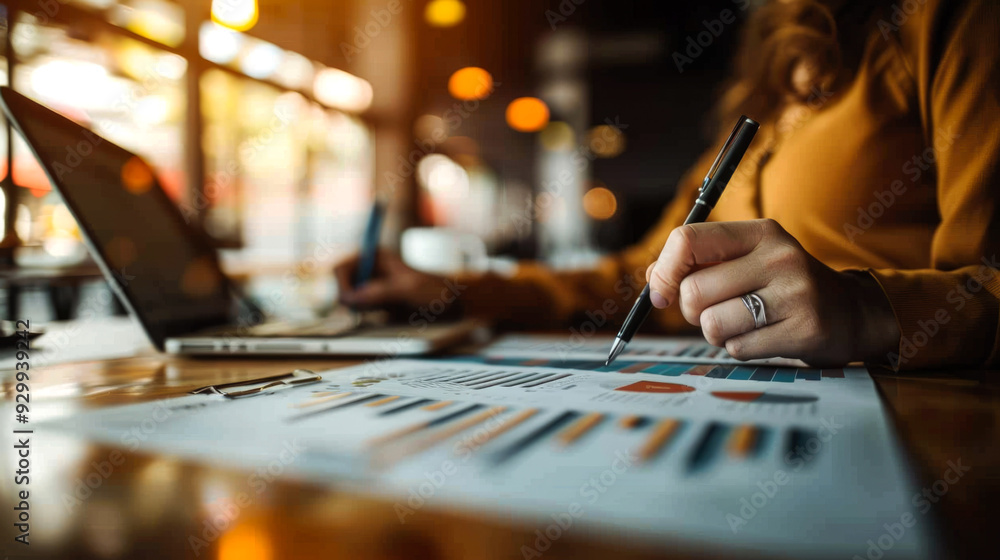 A Person Analyzing Financial Data with a Pen A Person Analyzing Financial Data with a Pen