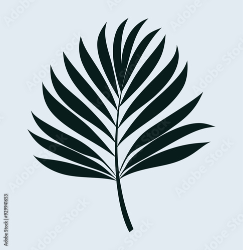 Tropical palm frond icon isolated