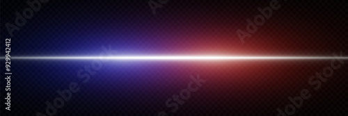 Glowing flash of light. The effect of a high-speed police line. Laser beam of light.
