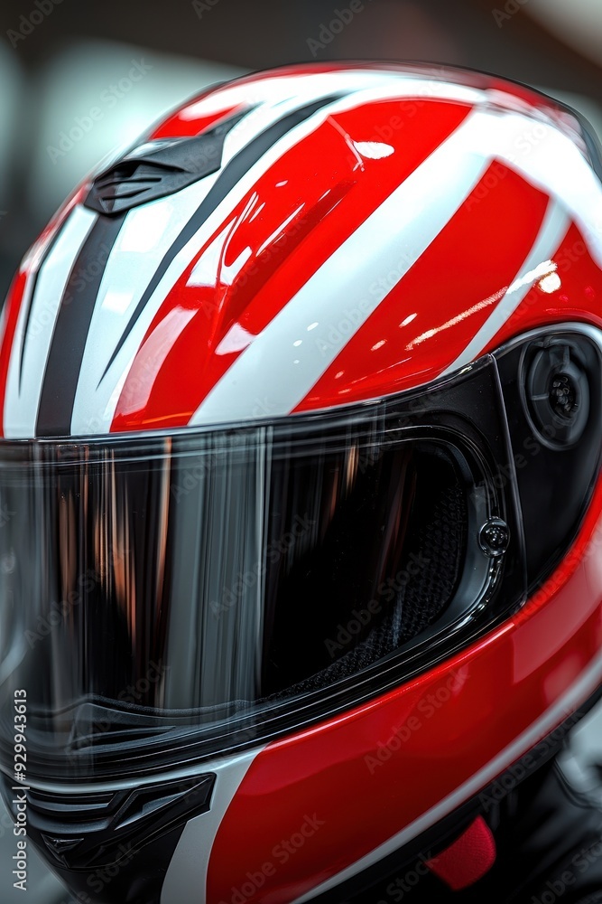 Red and White Motorcycle Helmet Red and White Motorcycle Helmet