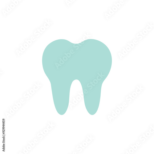 Blue flat Tooth icon. Vector tooth shape symbol. Oral medicine, stomatology, dental medicine concepts