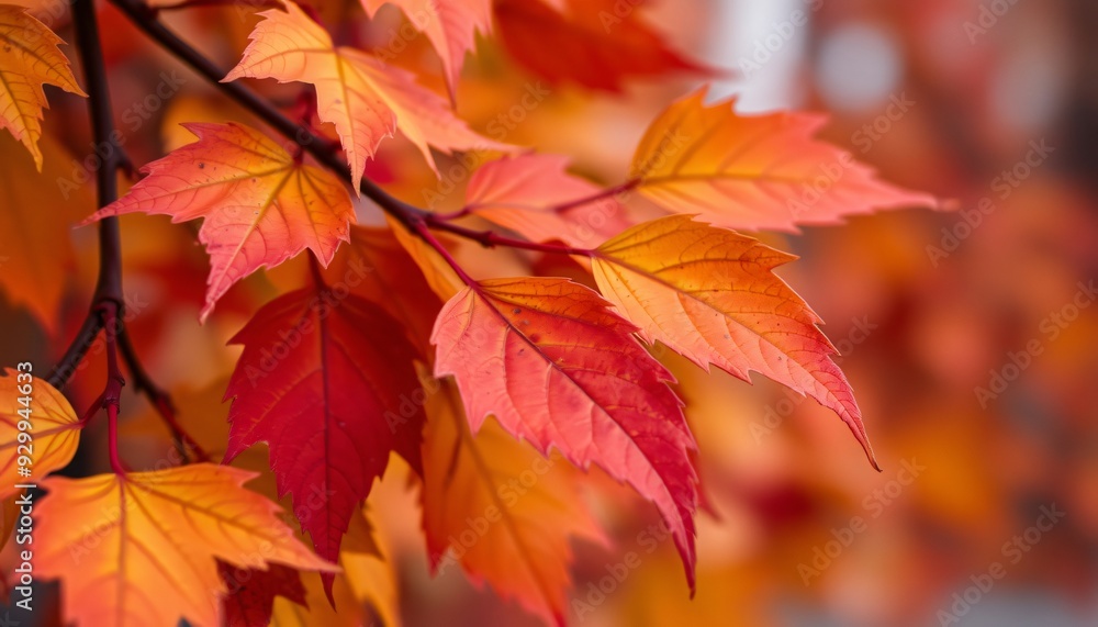 Vibrant Autumn Maple Leaves in Warm Colors Vibrant Autumn Maple Leaves in Warm Colors