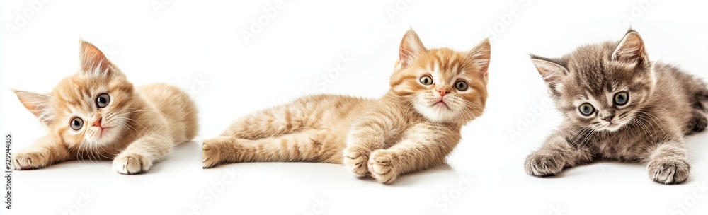 The British shorthair cat looks forward to the camera on a transparent background in a funny way The British shorthair cat looks forward to the camera on a transparent background in a funny way