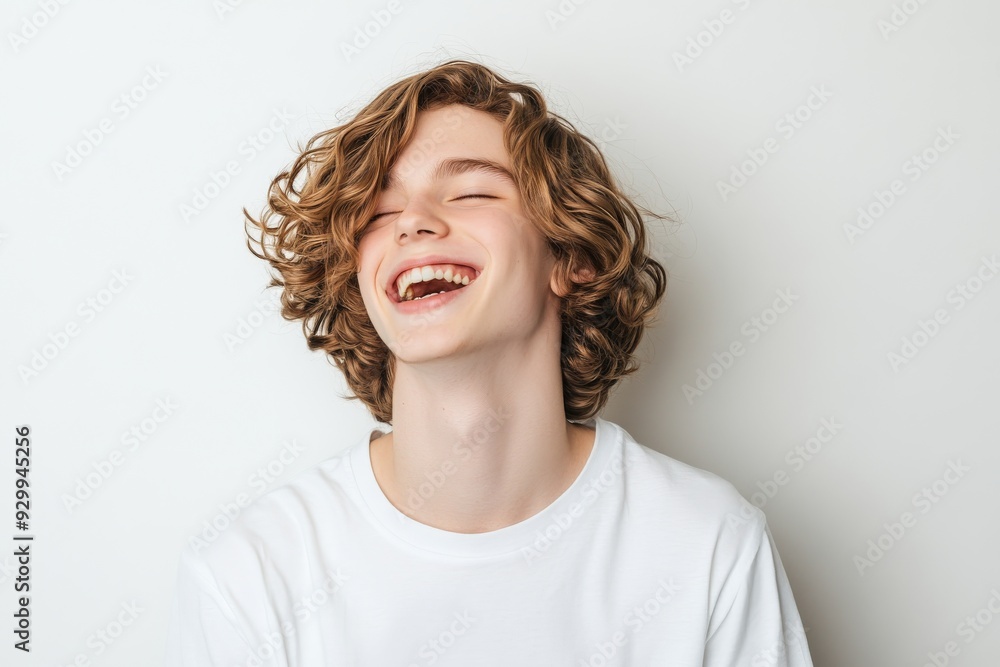 Isolated on white background, a close-up of a handsome man looking sideways in a studio Isolated on white background, a close-up of a handsome man looking sideways in a studio