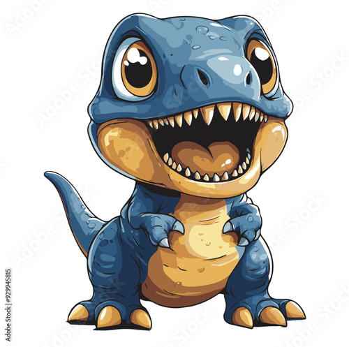 t rex dinosaur cartoon mascot illustration, generative ai