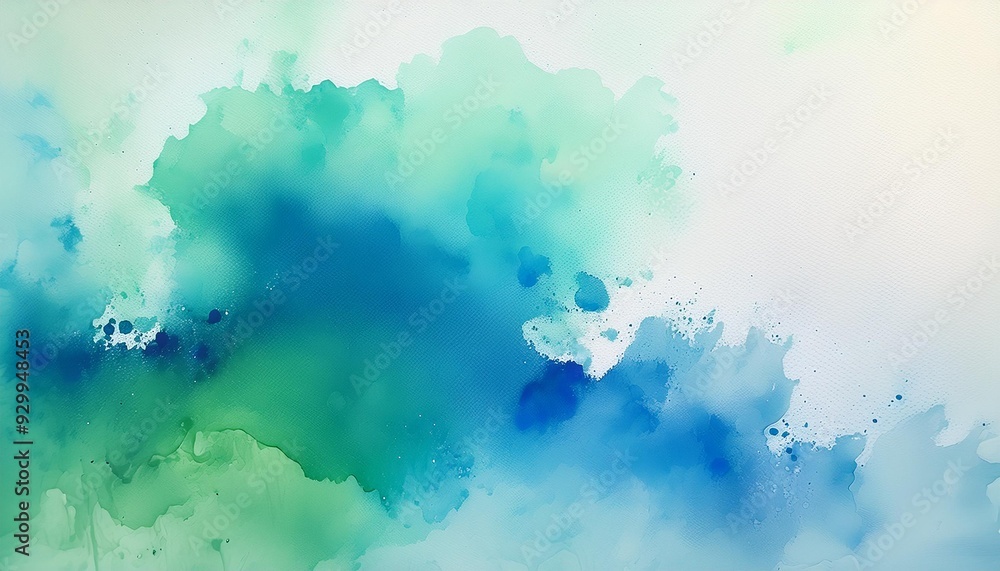 blue green and white watercolor background with abstract cloudy sky blue green and white watercolor background with abstract cloudy sky