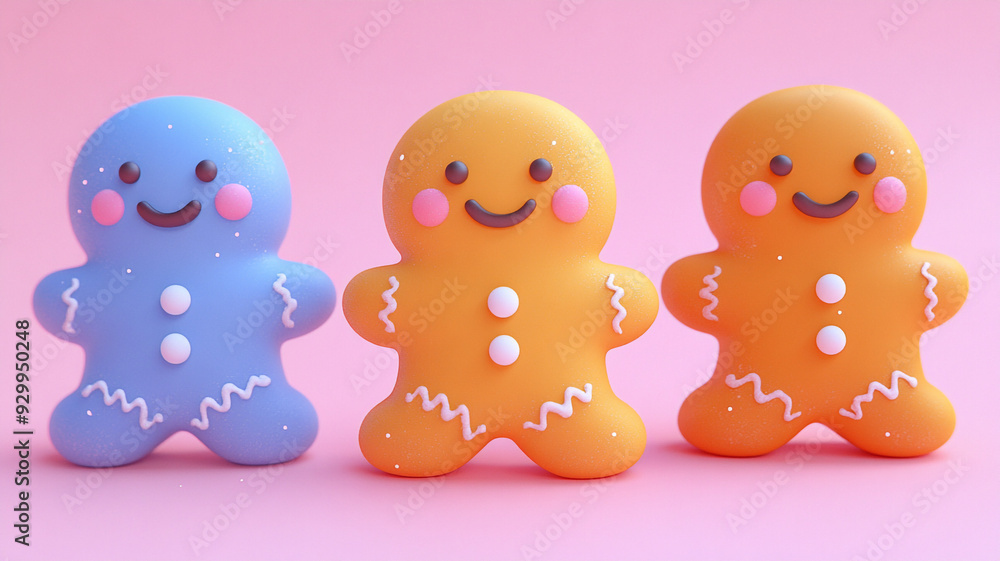 Obraz premium christmas gingerbread man with snow