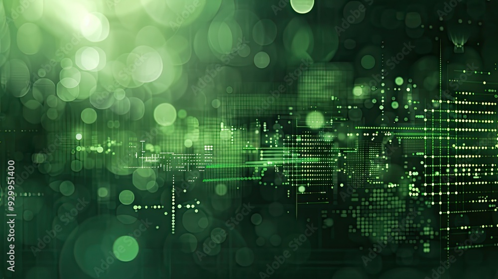 Obraz premium Abstract Green Digital Pattern Background