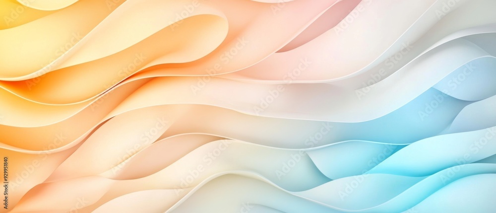 Fototapeta premium Abstract Flow: A mesmerizing blend of soft, pastel hues creates a dynamic and abstract background with smooth, flowing lines, evoking a sense of serenity and movement. 