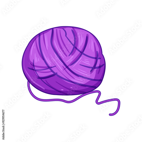 crochet ball yarn cartoon. wool fiber, skein thread, handmade textile crochet ball yarn sign. isolated symbol vector illustration