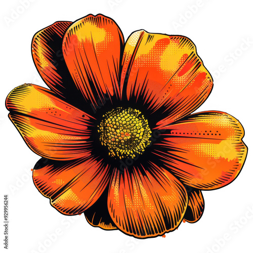 Pop Art Style Orange Flower photo