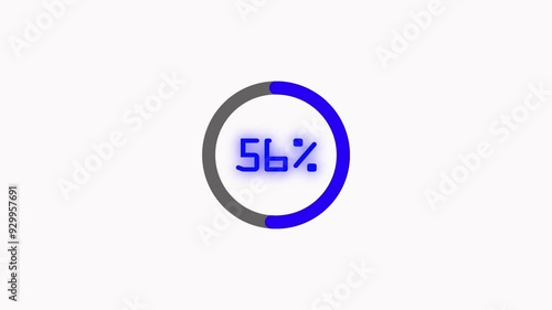 Wallpaper Mural blue loading bar progress round animation computer graphic isolated on a white background. 4k Video Torontodigital.ca