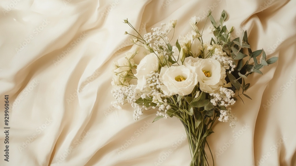 A delicate wedding bouquet captured in a minimalist style, isolated on a clean, neutral background for a refined look. A delicate wedding bouquet captured in a minimalist style, isolated on a clean, neutral background for a refined look.