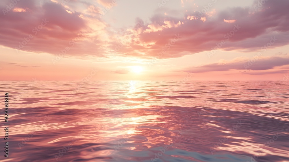 Tranquil sunset over sparkling ocean water with glowing reflections and soft pink and orange hues in the sky. Tranquil sunset over sparkling ocean water with glowing reflections and soft pink and orange hues in the sky.