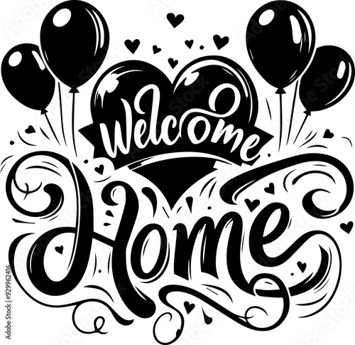 housewarming lettering for different designs