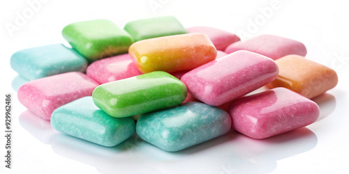  Chewing gum isolated on white background with full depth of field