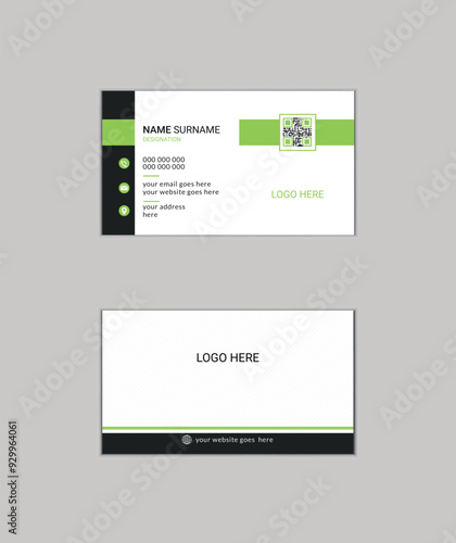 Simple creative Elegant professional  minimal minimalist  modern shape Layout double sided landscape flat corporate horizontal name visiting business card template personal creative Clean Design