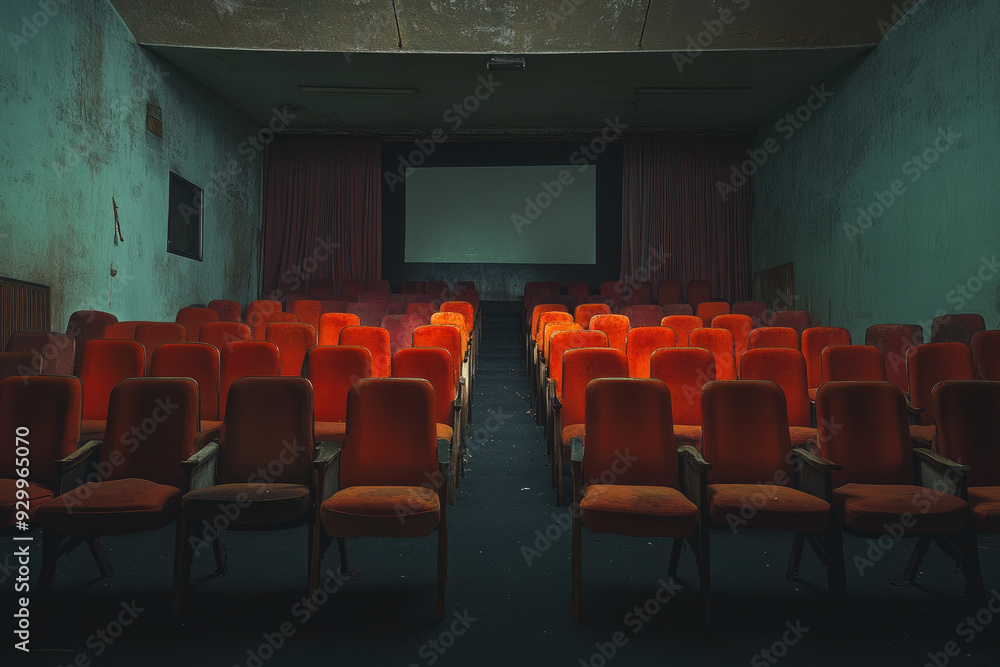 Empty Chairs in a Deserted Cinema Empty Chairs in a Deserted Cinema