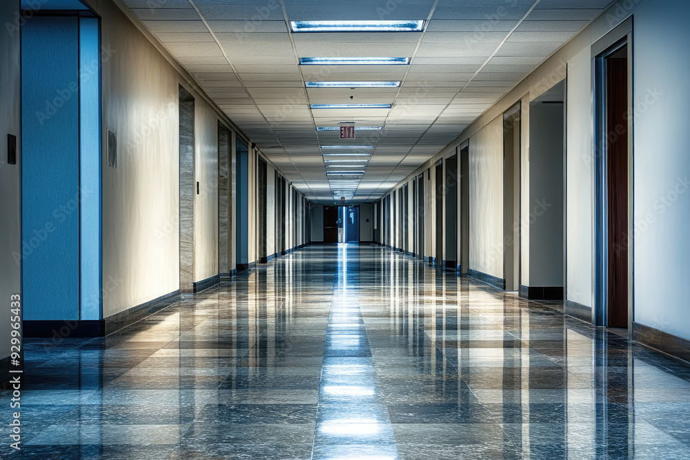 Empty Corridors in a Once-Busy Office Building Empty Corridors in a Once-Busy Office Building