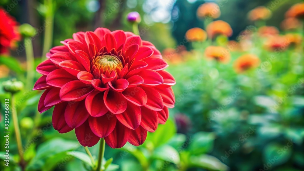 Vibrant red flower blooming beautifully in the garden, red, flower, garden, blooming, vibrant, nature, plant, petals Vibrant red flower blooming beautifully in the garden, red, flower, garden, blooming, vibrant, nature, plant, petals