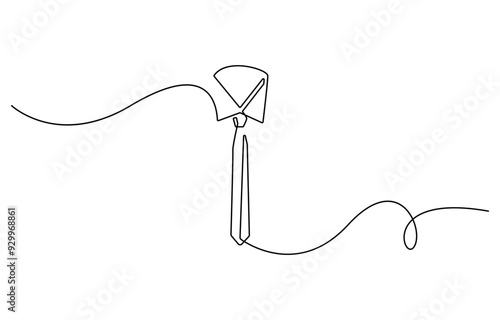 Continuous line drawing of a Tie, Continuous one line drawing of Tie illustration, Tie outline for International Men's Day concept