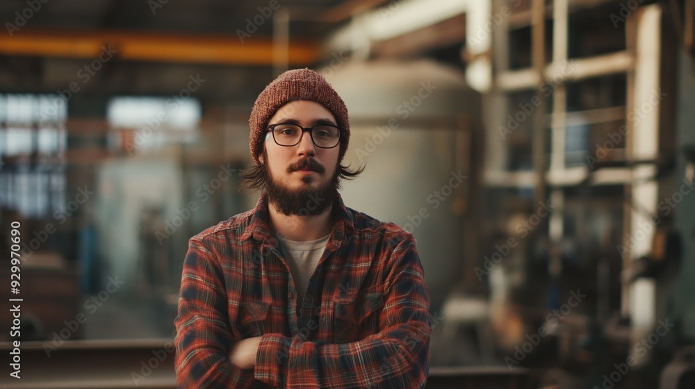 Confident Man in Workshop Confident Man in Workshop
